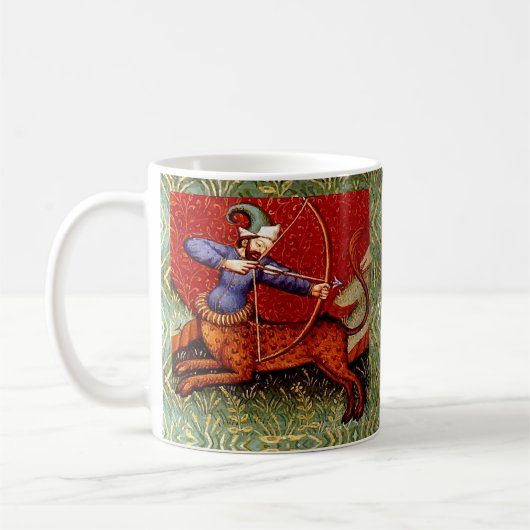 射手座占星術〔占星術の〕十二宮図中世美術 コーヒーマグカップ (左)