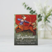 射手座占星術〔占星術の〕十二宮図中世美術 ポストカード (スタンド正面)