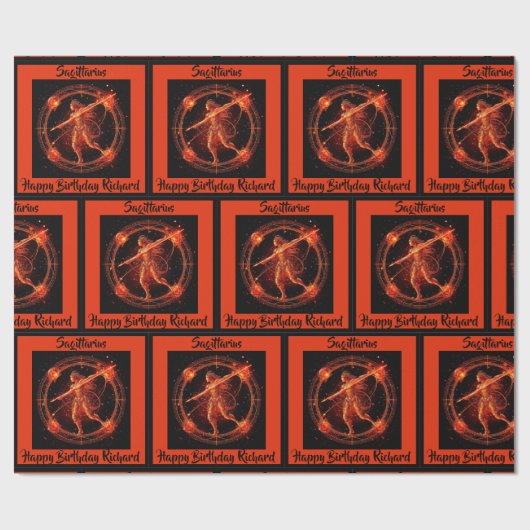 射手座名の追加誕生日〔占星術の〕十二宮図ギフト ラッピングペーパー (フラット)