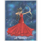 射手座女女神とカスタム文字 シール (正面)