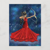 射手座女神ファッションイラストレーション ポストカード (正面)
