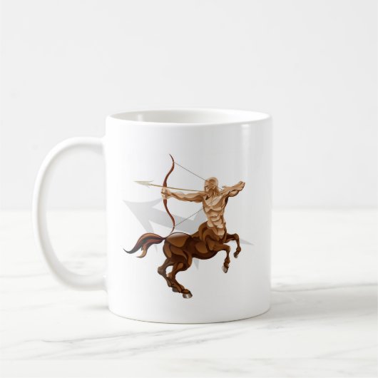 射手座射手の星または誕生の(占星術の)十二宮図の印 コーヒーマグカップ (左)