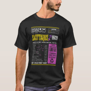 射手座射手座ファクト〔占星術の〕十二宮図標識 Tシャツ
