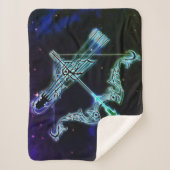 射手座射手〔占星術の〕十二宮図毛布 シェルパブランケット (正面)