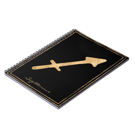 射手座打刻金ゴールド様式占星術 ノートブック (左側)