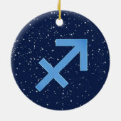 射手座星座と〔占星術の〕十二宮図サイン（星あり） セラミックオーナメント (裏面)