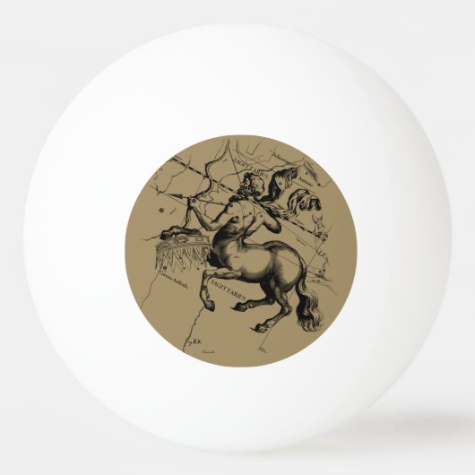 射手座星座の地図(Hevelius) 卓球ボール (正面)