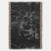 射手座星座の地図Hevelius on Black スローブランケット (正面縦)