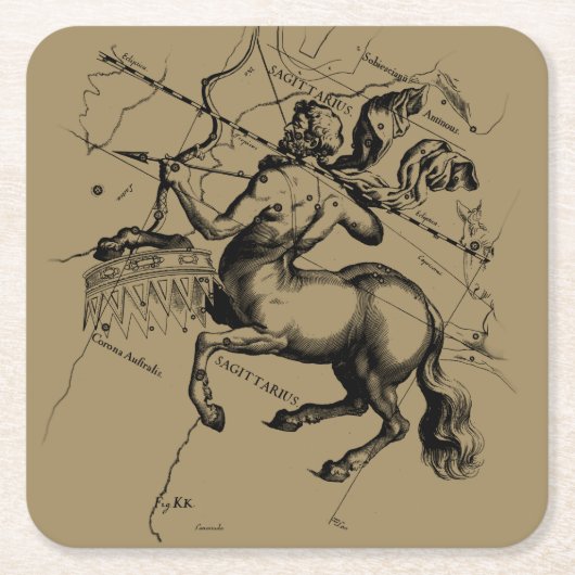 射手座星座ヘベリアス1690 スクエアペーパーコースター (正面)