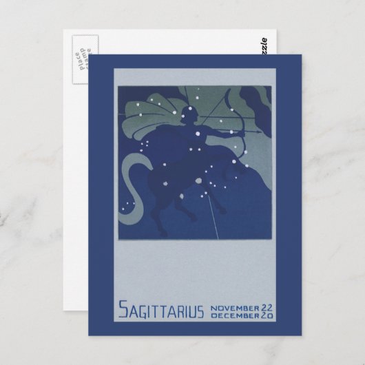 射手座星座ヴィンテージ〔占星術の〕十二宮図占星術 ポストカード (正面/裏面)