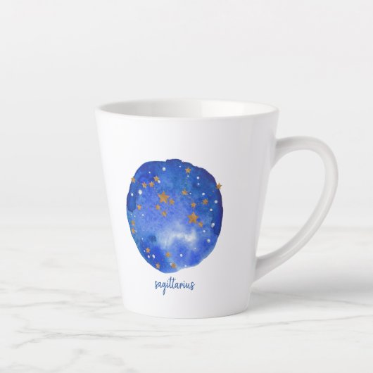 射手座水彩天空コンステレーション〔占星術の〕十二宮図 カフェラテマグ (右)