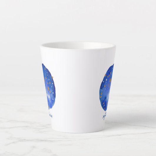 射手座水彩天空コンステレーション〔占星術の〕十二宮図 カフェラテマグ (正面)