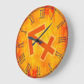 射手座火災標識〔占星術の〕十二宮図壁時計 ラージ壁時計 (傾斜)