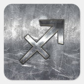 射手座記号グランジ鋼動揺してスタイル スクエアシール (正面)