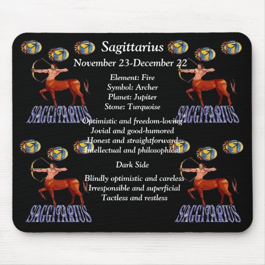 射手座誕生標識〔占星術の〕十二宮図マウスパッド マウスパッド (正面)