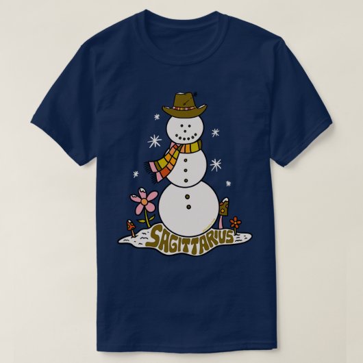 射手座雪だるま Tシャツ (デザイン正面)