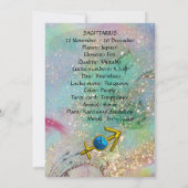 射手座、テンペランスタロット〔占星術の〕十二宮図誕生日カード カード (裏面)