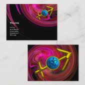 射手座 – ピンクバイオレットパープルブラックレッドブルー 名刺 (正面/裏面)