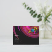 射手座 – ピンクバイオレットパープルブラックレッドブルー 名刺 (スタンド正面)