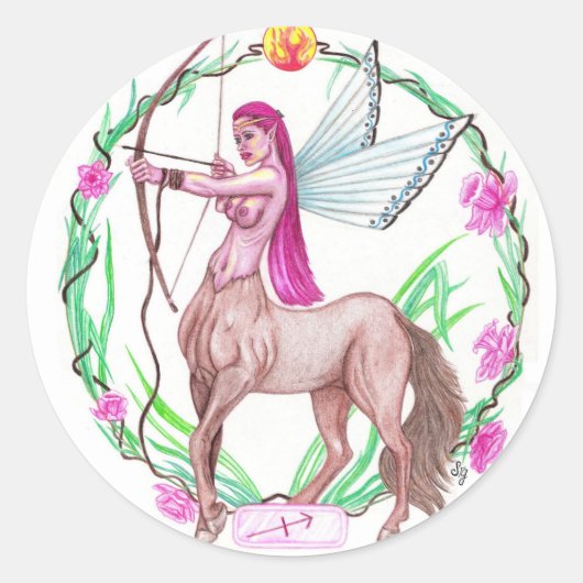 射手座 ラウンドシール (正面)