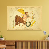 射手座-ヴィンテージイメージの〔占星術の〕十二宮図記号 キャンバスプリント (インサイチュ (リビング))