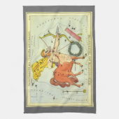 射手座、ヴィンテージコンステレーションウラニア鏡 キッチンタオル (縦)