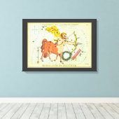 射手座、ヴィンテージコンステレーションウラニア鏡 キャンバスプリント (インサイチュ (ウッドフロア))