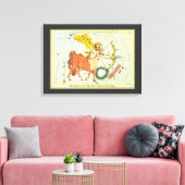 射手座、ヴィンテージコンステレーションウラニア鏡 キャンバスプリント (インサイチュ (リビング))