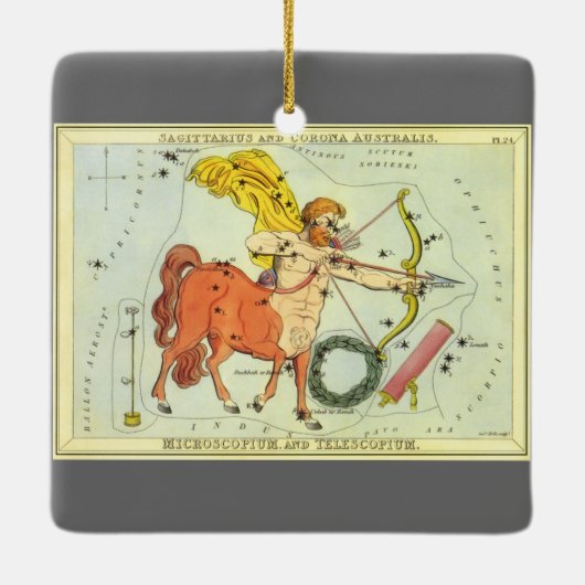 射手座、ヴィンテージコンステレーションウラニア鏡 セラミックオーナメント (裏面)