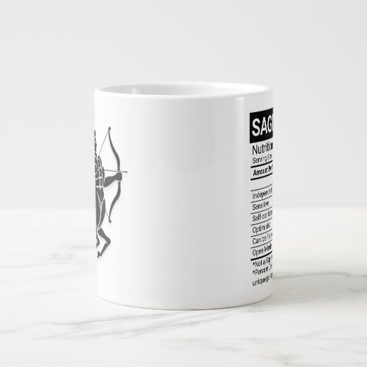 射手座〔占星術の〕十二宮図に栄養事実を示す標識 ジャンボコーヒーマグカップ (正面)