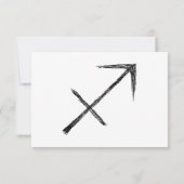 射手座。 (占星術の)十二宮図の占星術の印。 黒 出欠カード (裏面)