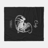 射手座- (占星術の)十二宮図の印 フリースブランケット (正面(横))