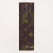 射手座〔占星術の〕十二宮図カスタムパープル金ゴールドフラワー ヨガマット (正面)