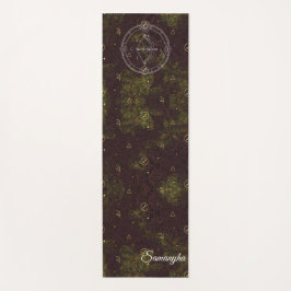 射手座〔占星術の〕十二宮図カスタムパープル金ゴールドフラワー ヨガマット