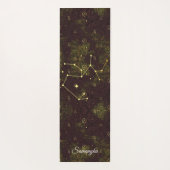 射手座〔占星術の〕十二宮図カスタムパープル金ゴールドフラワー ヨガマット (裏面)