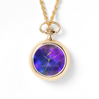 射手座〔占星術の〕十二宮図カスタム金ゴールドラップのまわりにウォッチ 腕時計