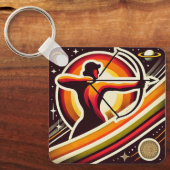 射手座〔占星術の〕十二宮図キーチェーンヴィンテージデザイン キーホルダー (正面)