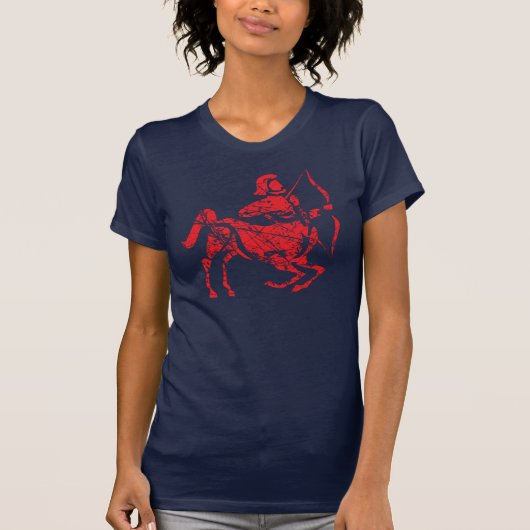 射手座〔占星術の〕十二宮図グランジシンボル11月22日12月21日 Tシャツ (正面)