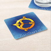 射手座〔占星術の〕十二宮図コースター スクエアペーパーコースター (アングル)