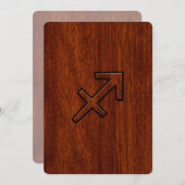 射手座〔占星術の〕十二宮図サインインマホガニースタイル (正面/裏面)