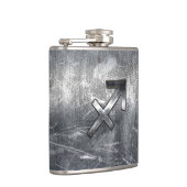射手座〔占星術の〕十二宮図サインインSilver Steel フラスク (右)