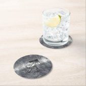 射手座〔占星術の〕十二宮図サインインSilver Steel ラウンドペーパーコースター (インサイチュ)