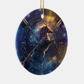 射手座〔占星術の〕十二宮図サインウォーター色デザイン セラミックオーナメント (右)