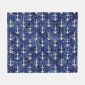 射手座〔占星術の〕十二宮図サインオンネイビーデジタルカモフラージュ フリースブランケット (正面(横))