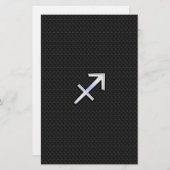 射手座〔占星術の〕十二宮図サインオンブラックスネークスキンデコール 便箋 (正面/裏面)