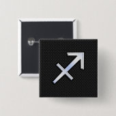 射手座〔占星術の〕十二宮図サインオンブラックスネークスキンデコール 缶バッジ (正面&裏面)