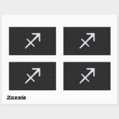 射手座〔占星術の〕十二宮図サインオンブラックスネークスキンデコール 長方形シール (シート)