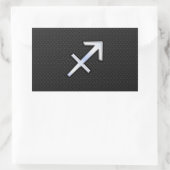 射手座〔占星術の〕十二宮図サインオンブラックスネークスキンデコール 長方形シール (バッグ)