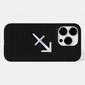 射手座〔占星術の〕十二宮図サインオンブラックスネークスキン Case-Mate iPhoneケース (裏面 (横))