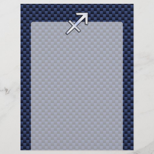 射手座〔占星術の〕十二宮図サインオンブルーカーボンファイバースタイル (正面)